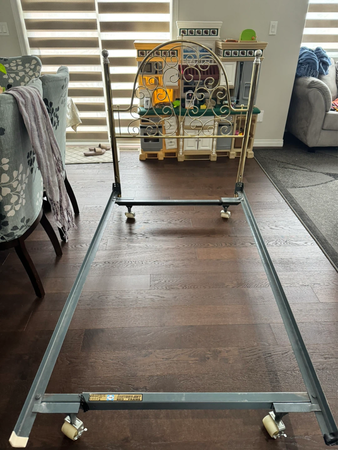 Brass Headboard and Metal Bed Frame - photo 2