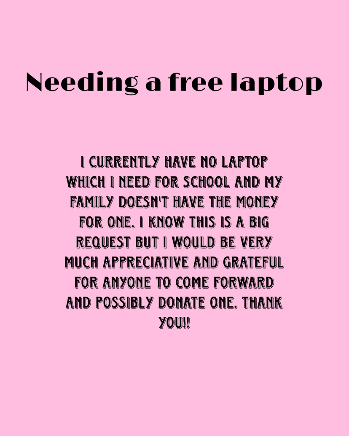 Looking for a donated laptop for school