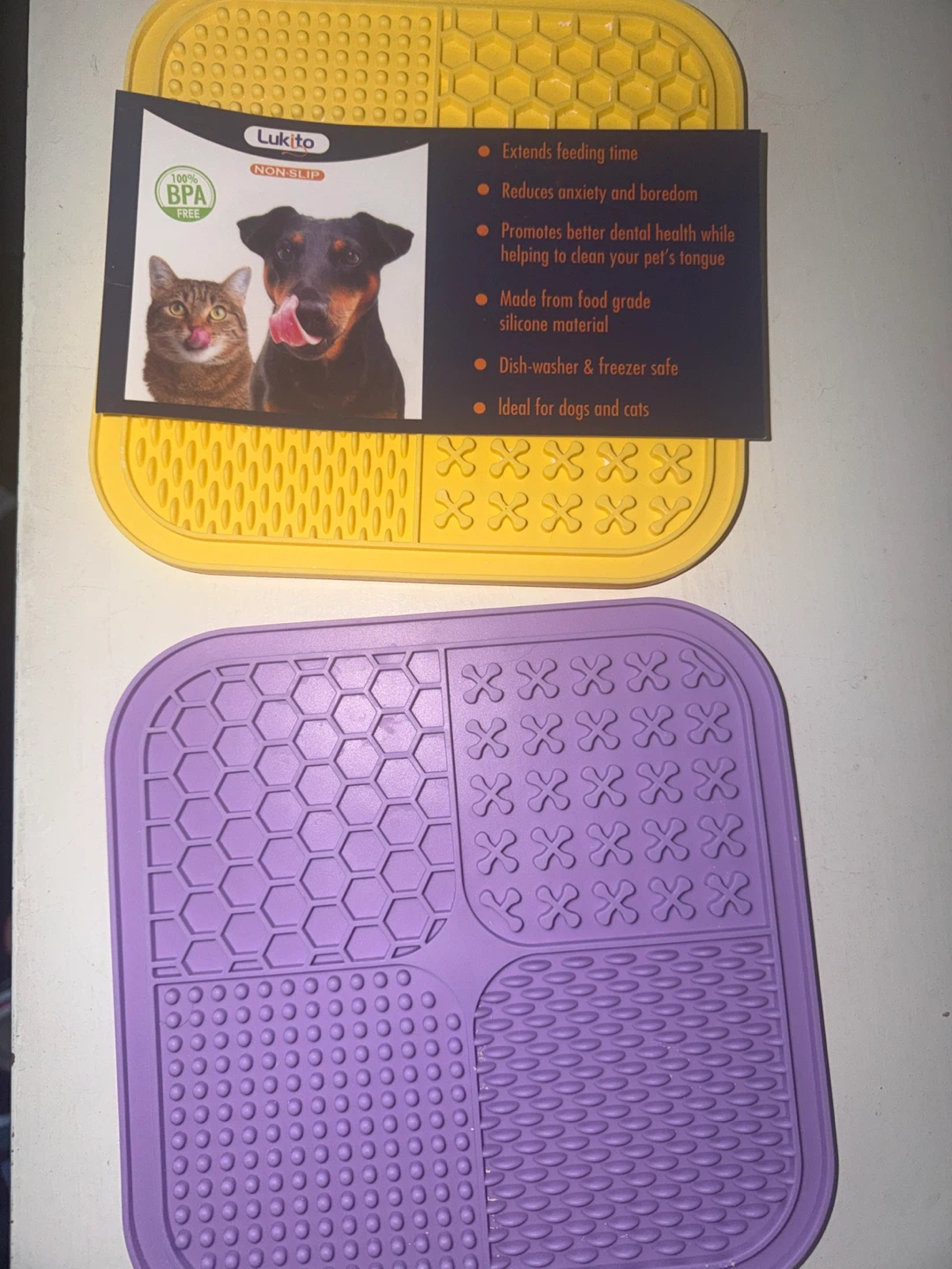 NEW Lukito Non-Slip Silicone Pet Food Mats (2 Pack) - photo 2