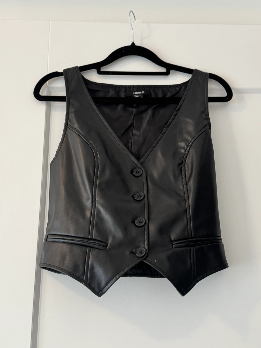 Forever 21 Black Faux Leather Vest