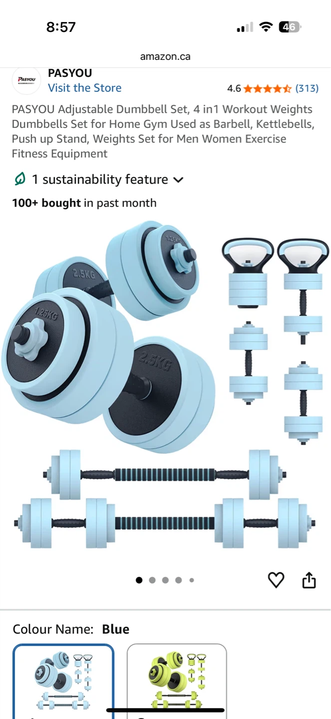 PASY EU Adjustable Dumbbell Set - photo 3