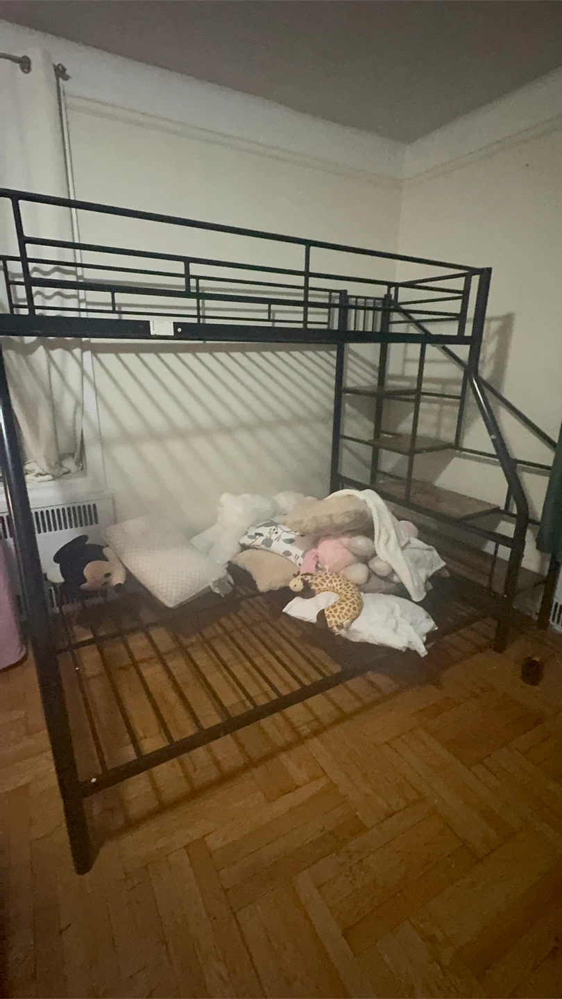 Black Metal Loft Bed with Stairs - photo 2