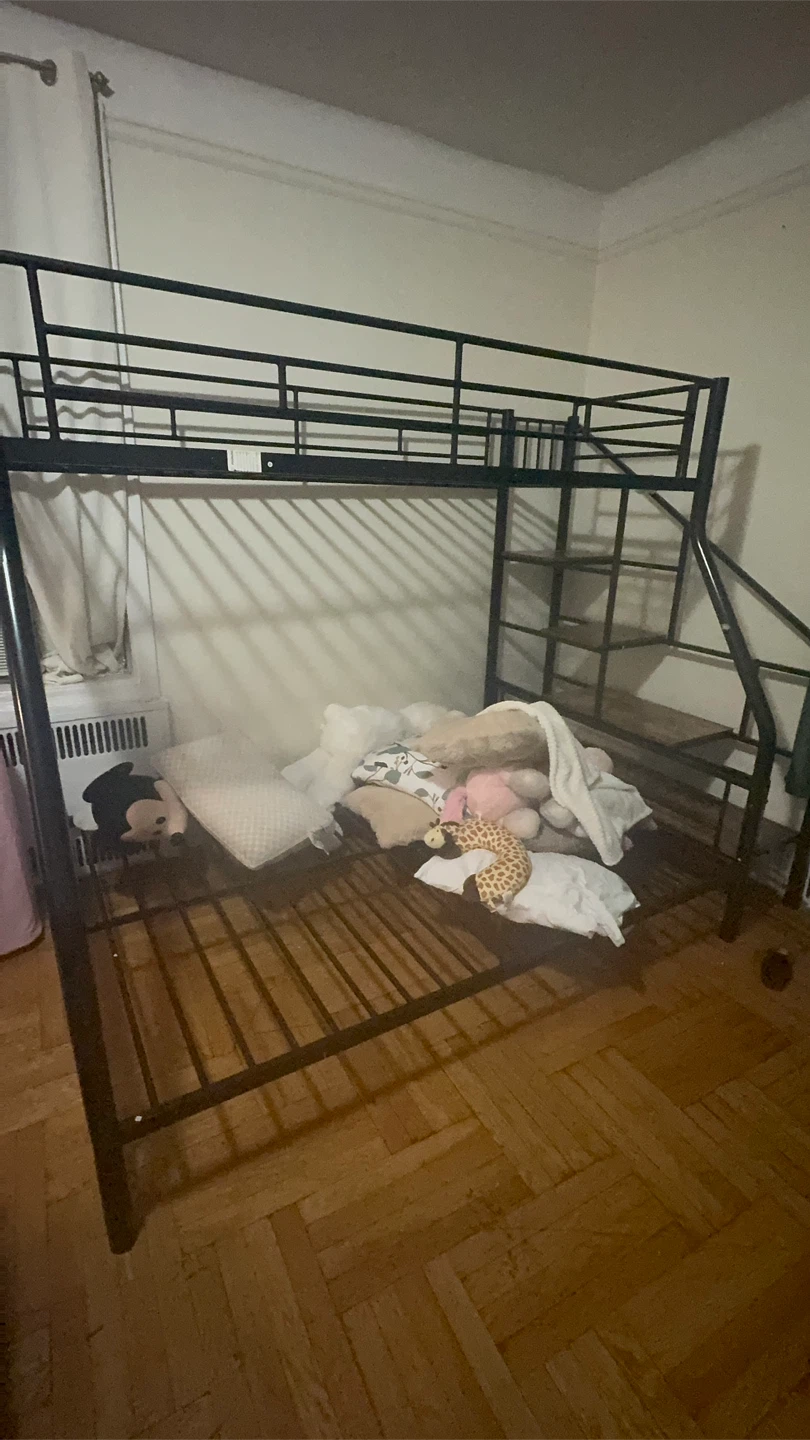 Black Metal Loft Bed with Stairs - photo 3