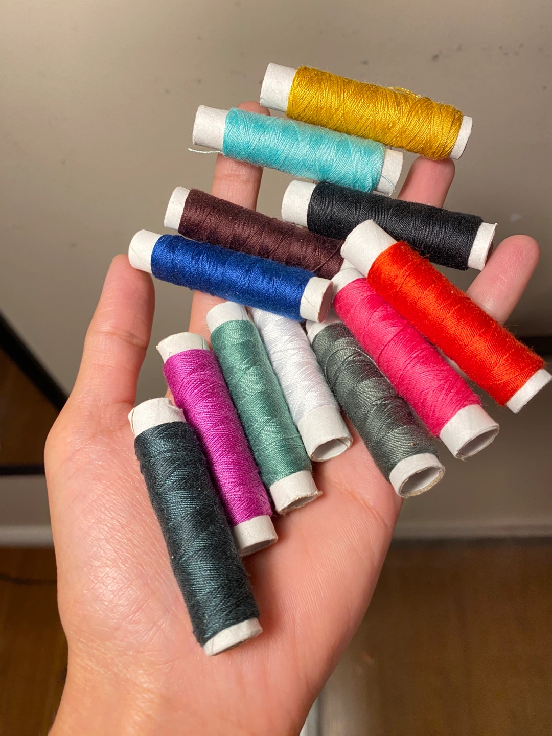 Set of 12 Assorted Sewing Thread Spools
