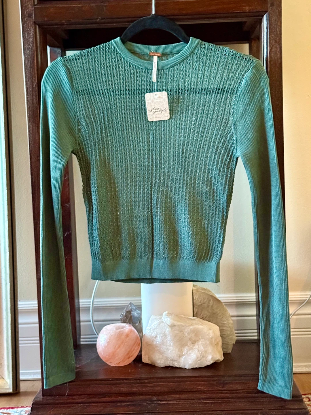NWT Free People H29 and Crew Pullover Forest Green XS