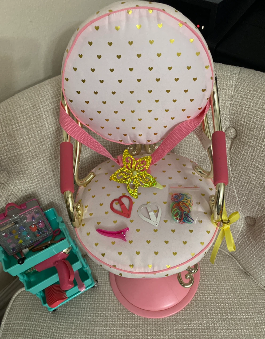 Our Generation Doll Beauty Salon Chair Playset with Accessories