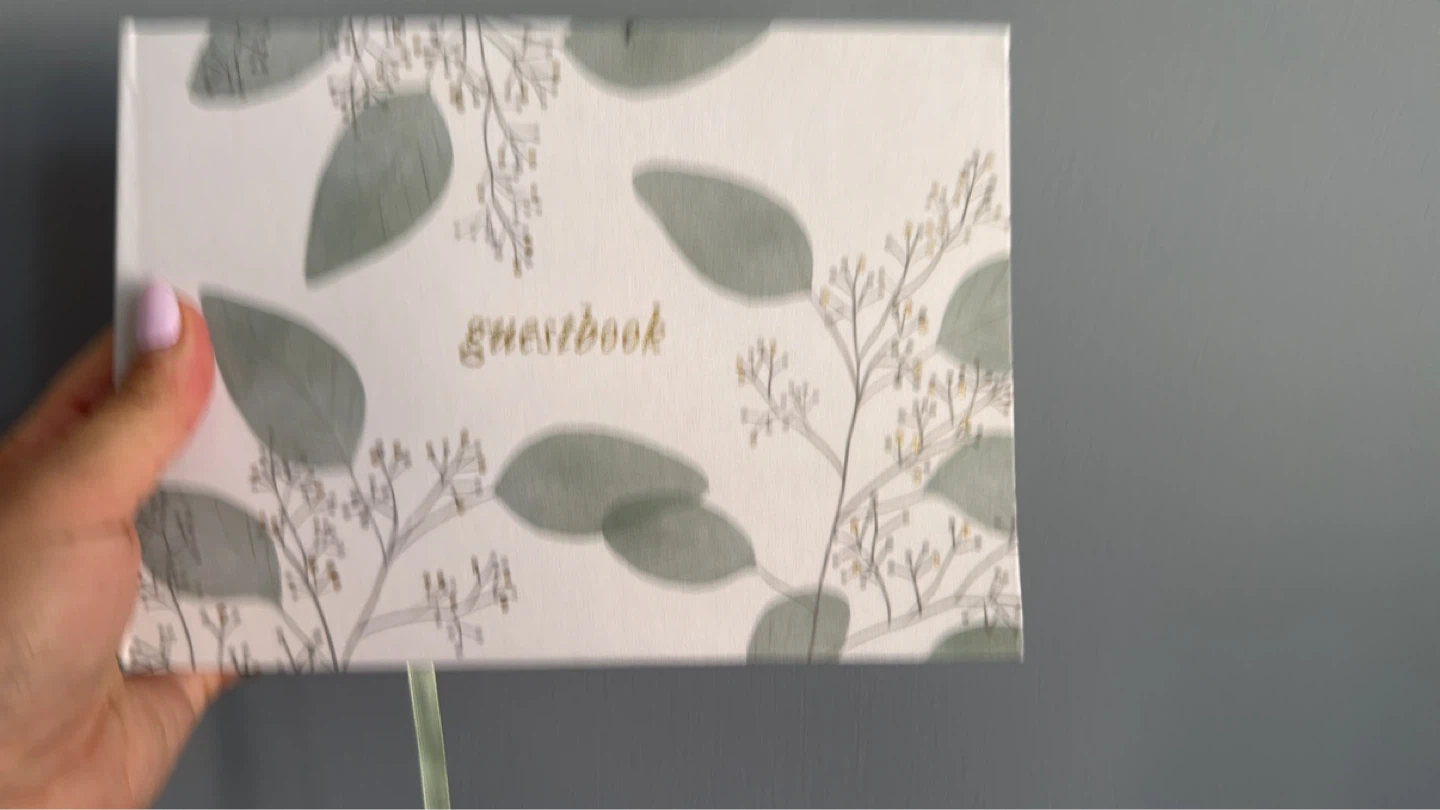 Guestbook with Eucalyptus Design