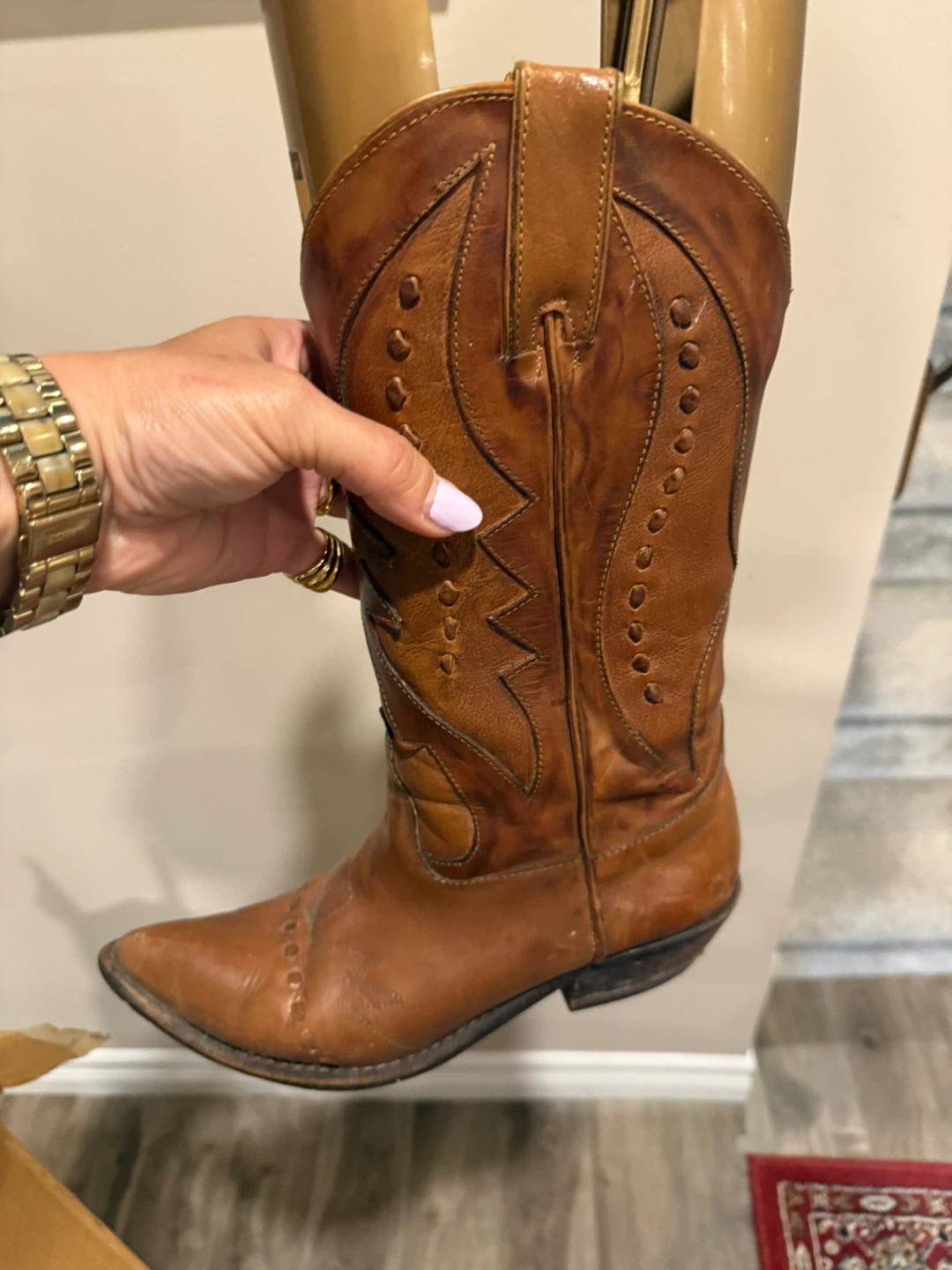 Brown Leather Cowboy Boots 7.5/8