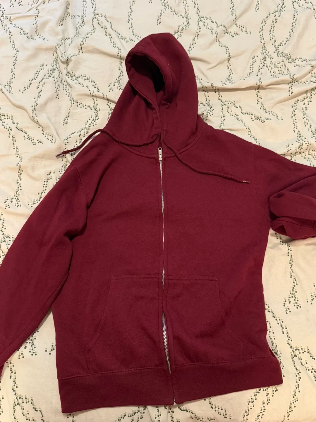 Maroon Zip-Up Hoodie