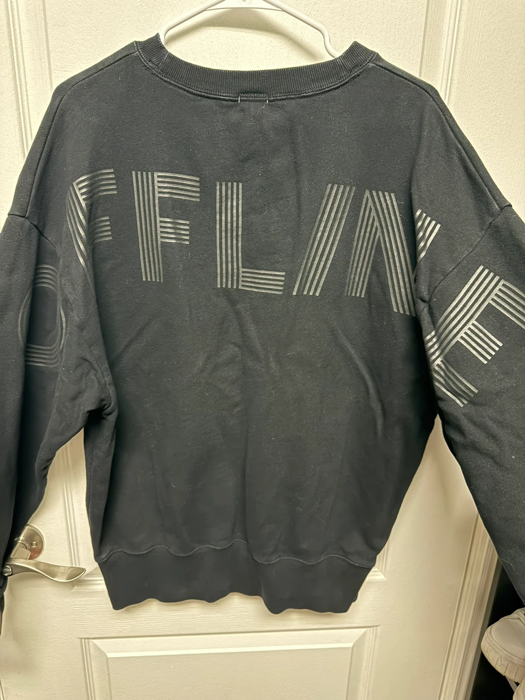 Black Offline Crewneck Sweatshirt with Thumbholes - photo 3