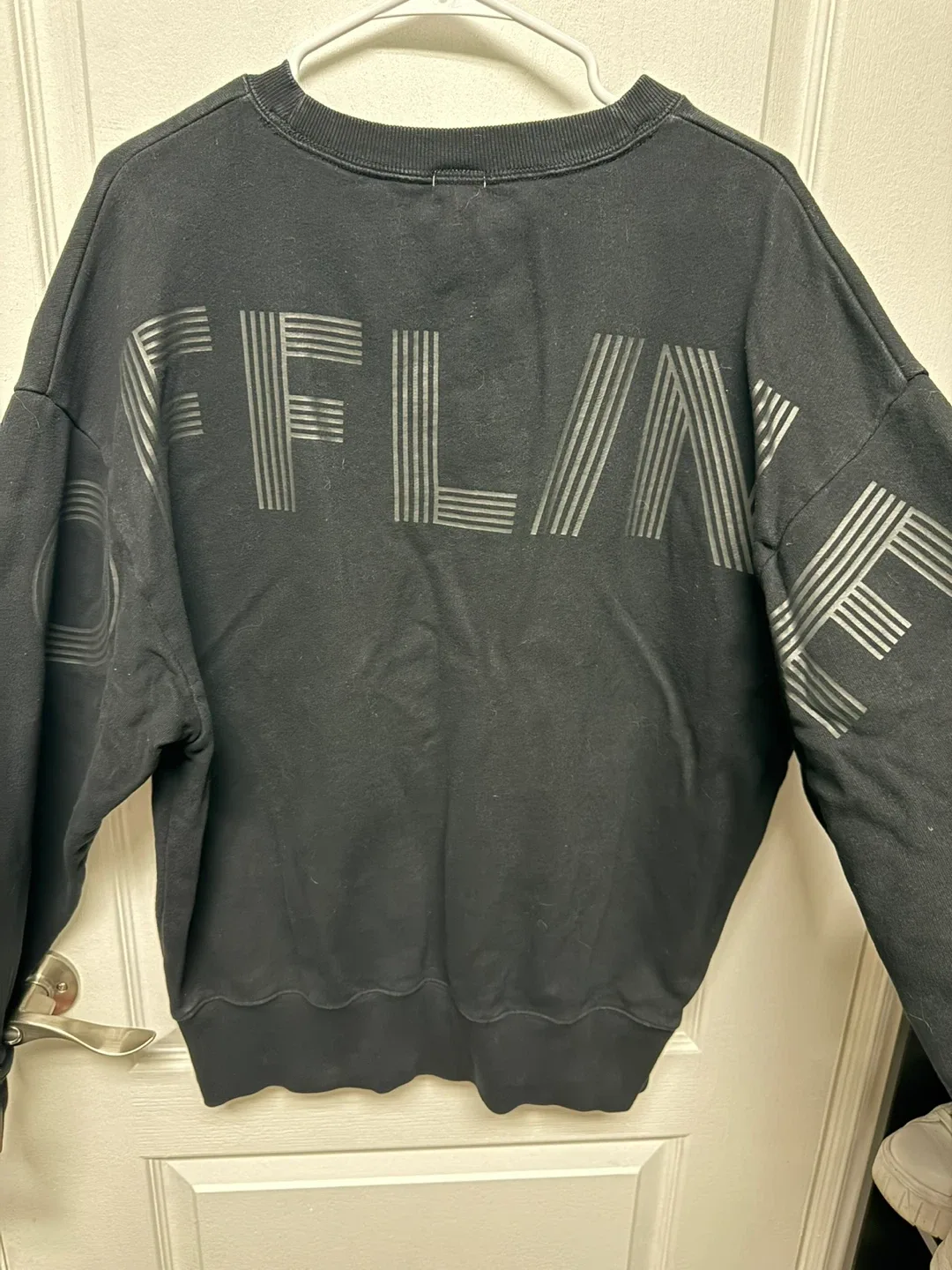 Black Offline Crewneck Sweatshirt with Thumbholes - photo 3