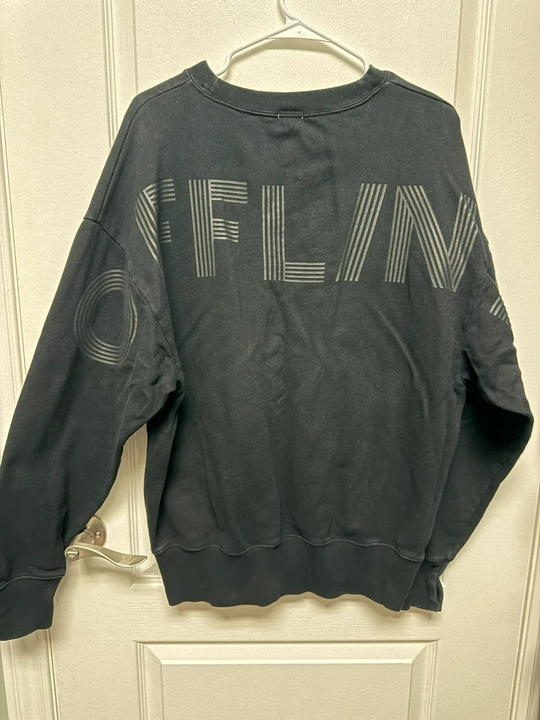 Black Offline Crewneck Sweatshirt with Thumbholes - photo 2