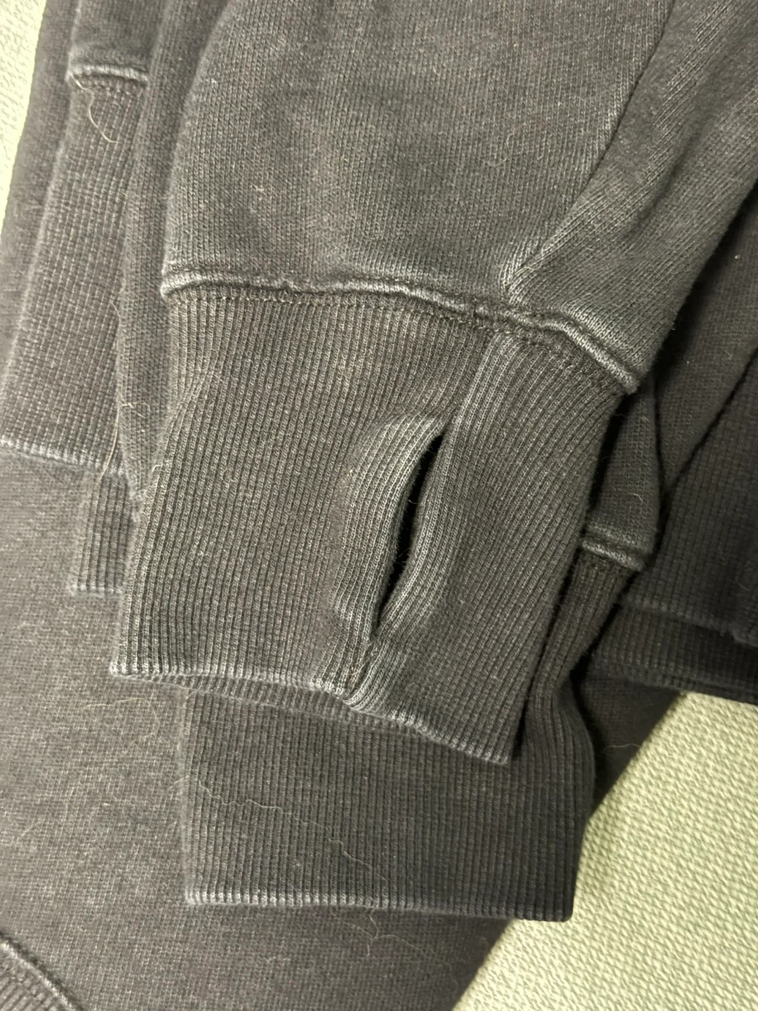 Black Offline Crewneck Sweatshirt with Thumbholes - photo 5
