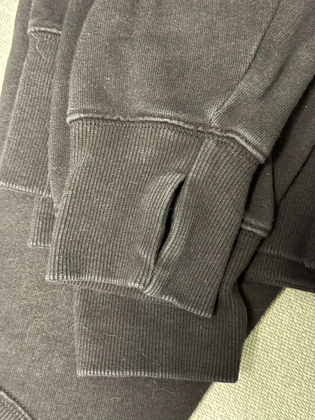 Black Offline Crewneck Sweatshirt with Thumbholes - photo 5