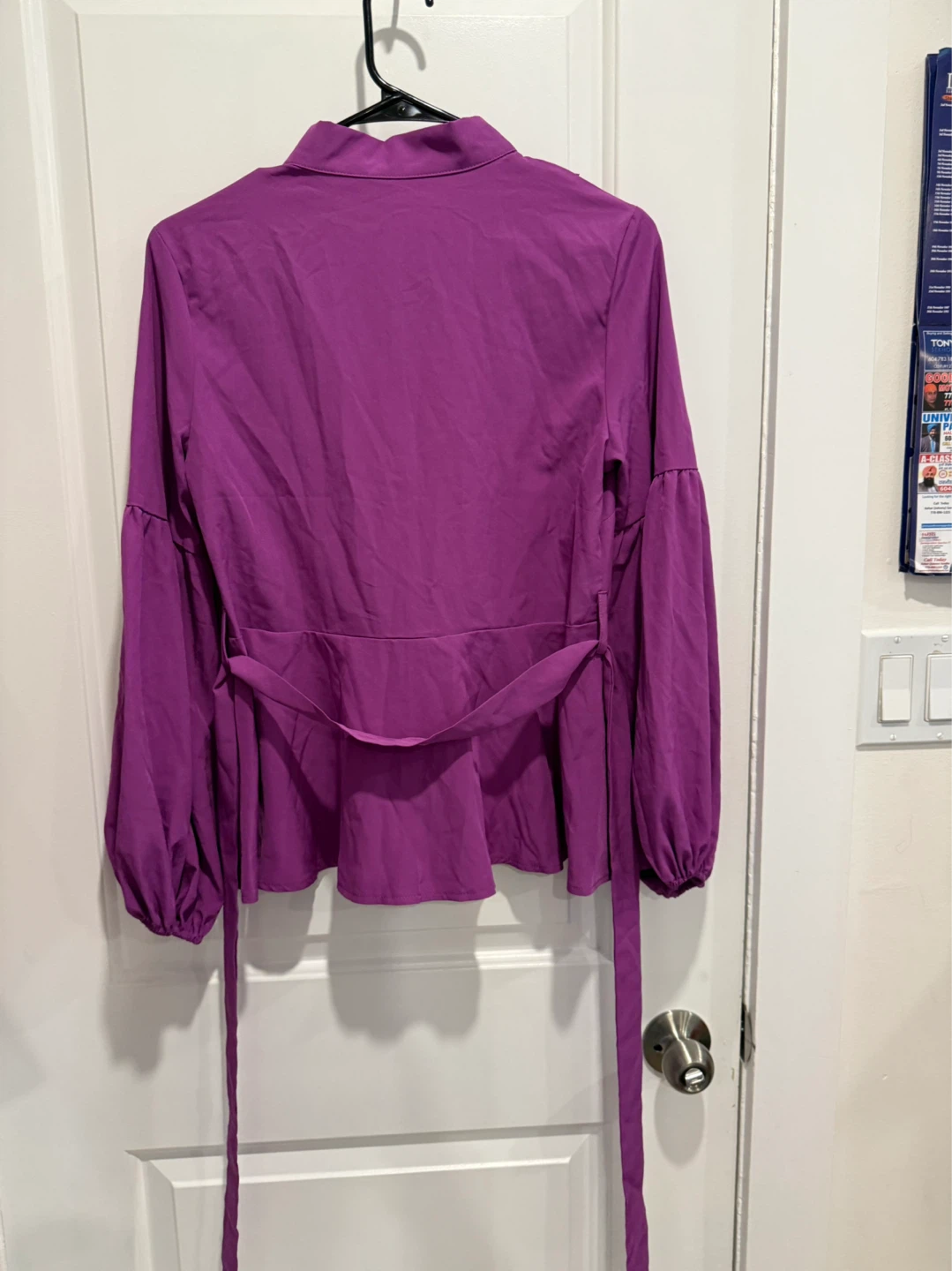 Purple Long Sleeve Top with Lace Detail - photo 4