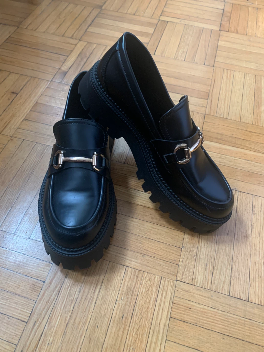 Black Loafers with Bit Detail