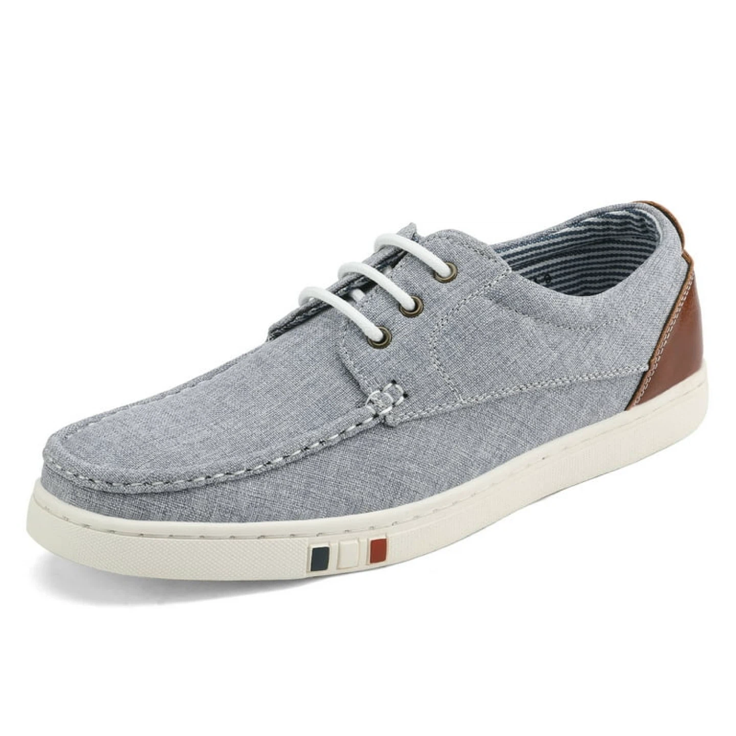 Grey Fashion Sneakers with Brown Accents - photo 3