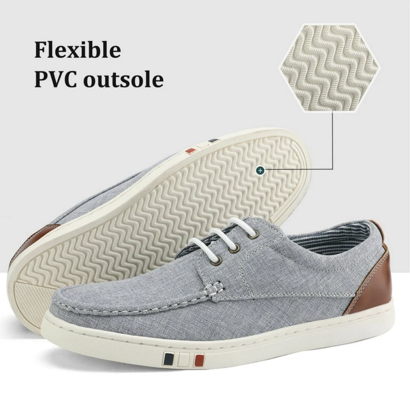 Grey Fashion Sneakers with Brown Accents