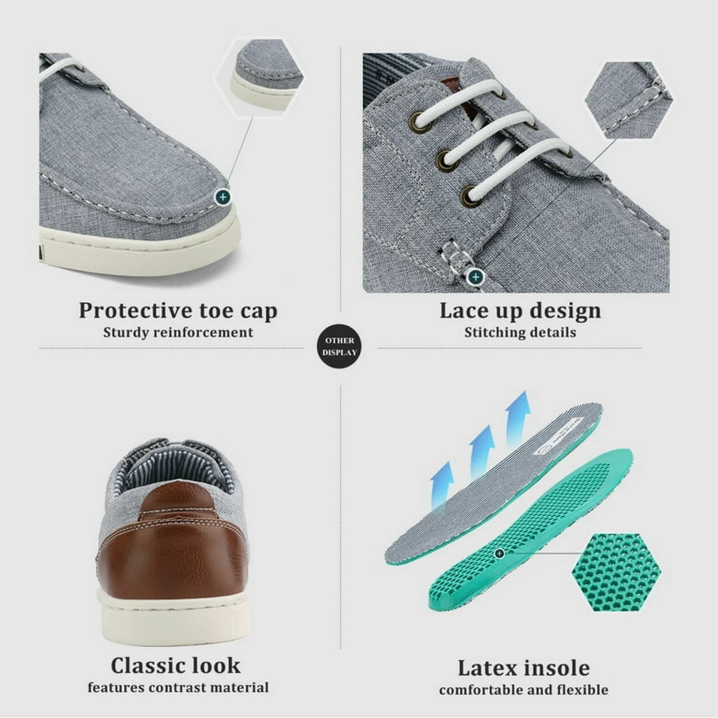 Grey Fashion Sneakers with Brown Accents - photo 4