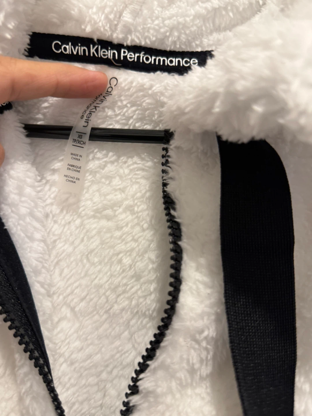 Calvin Klein Performance White Fleece Hoodie - XS - photo 4