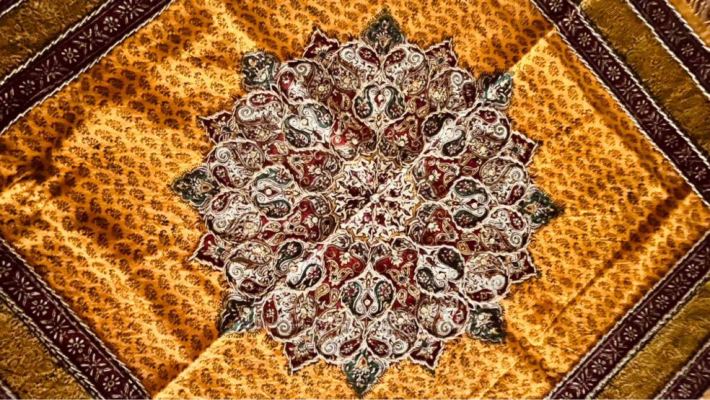 Handmade Silk-Screen Termeh– 40” x 40” - photo 5