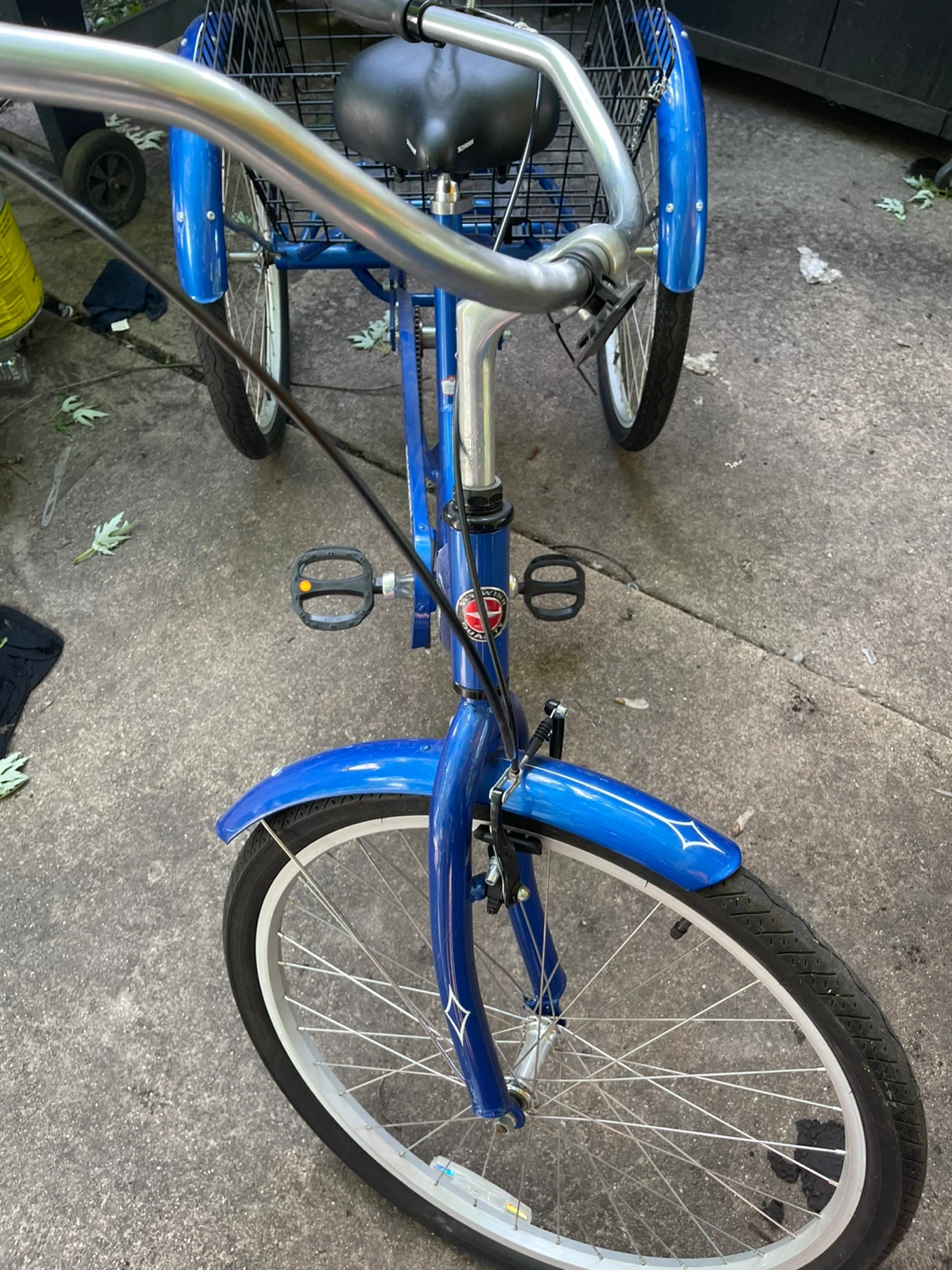 Blue Schwinn Adult Tricycle with Basket
