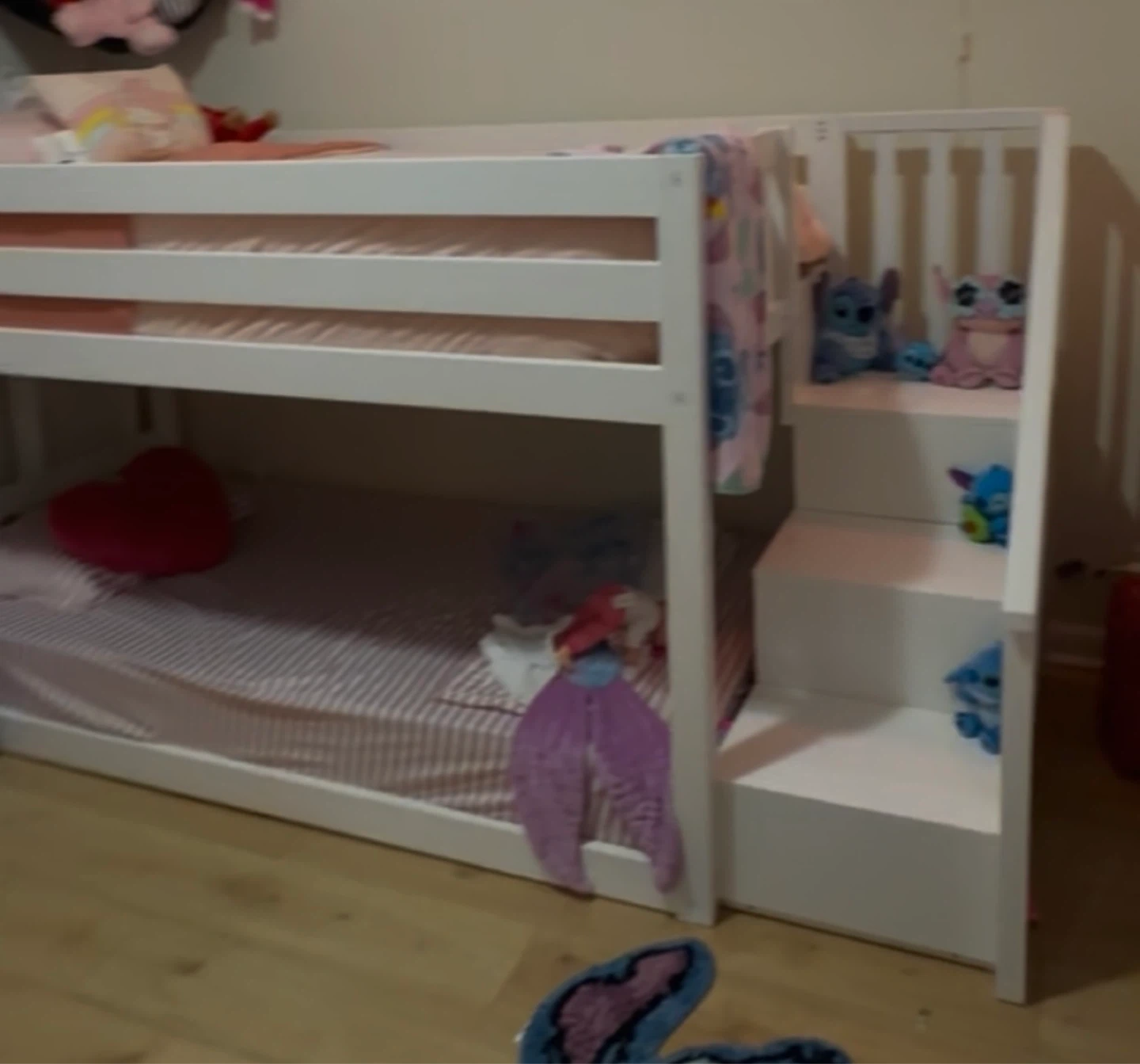 White Bunk Bed with Steps - photo 2
