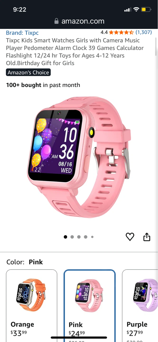 Tixpc Kids Smart Watch - Pink