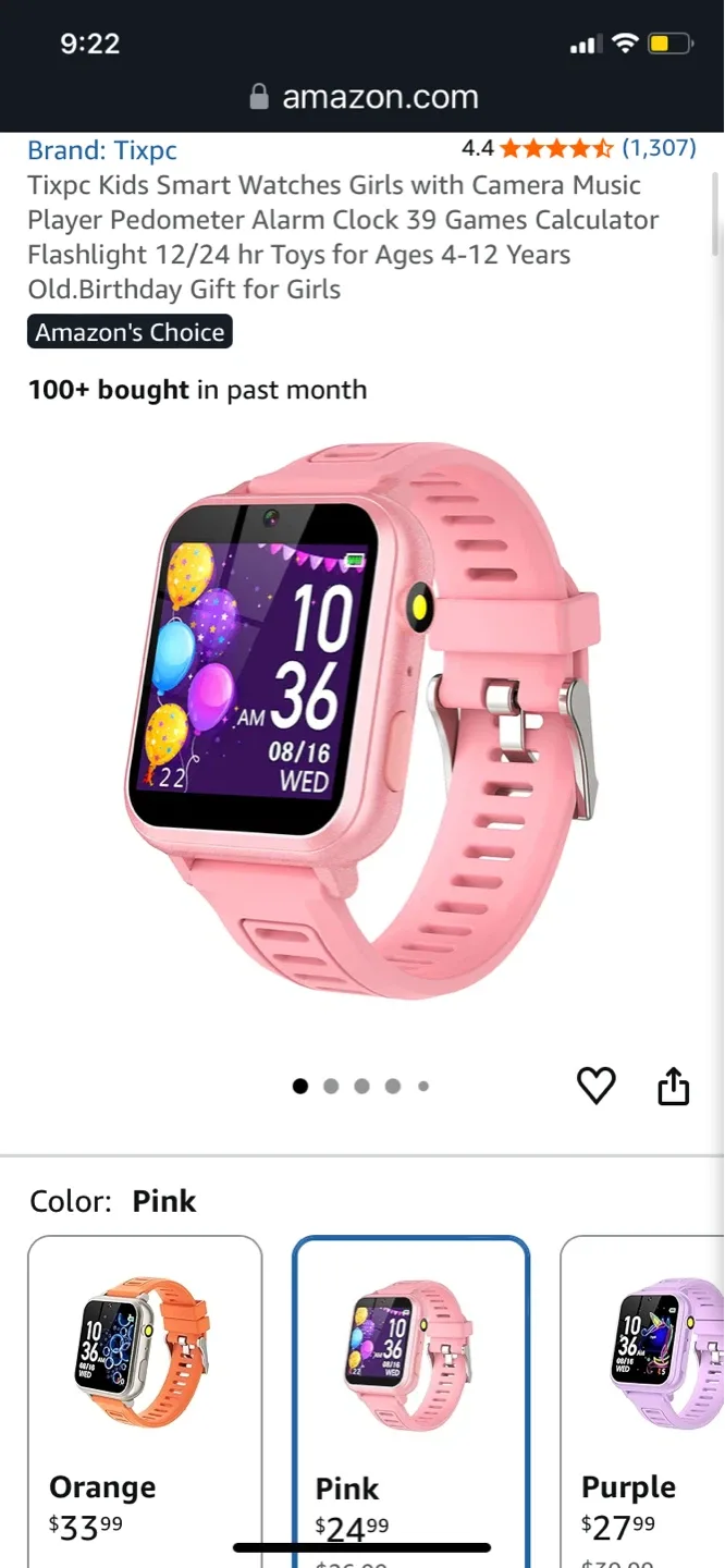 Tixpc Kids Smart Watch - Pink