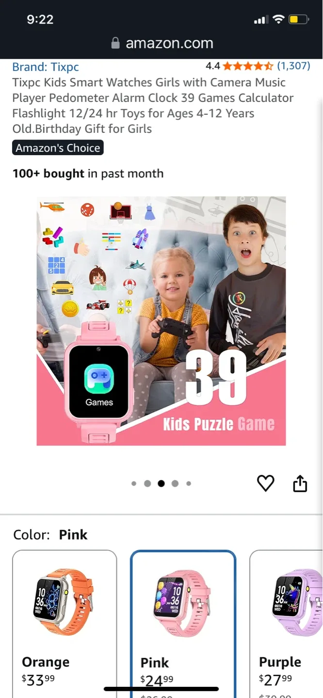 Tixpc Kids Smart Watch - Pink - photo 4