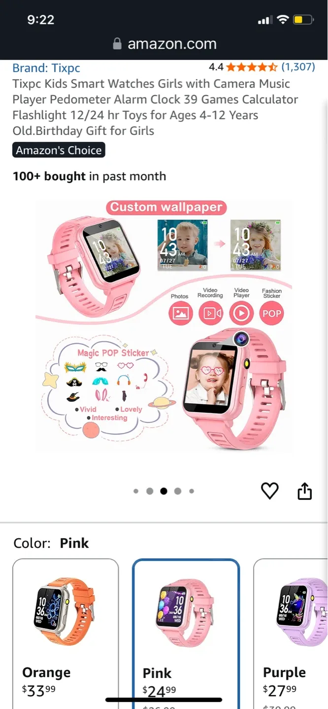 Tixpc Kids Smart Watch - Pink - photo 3