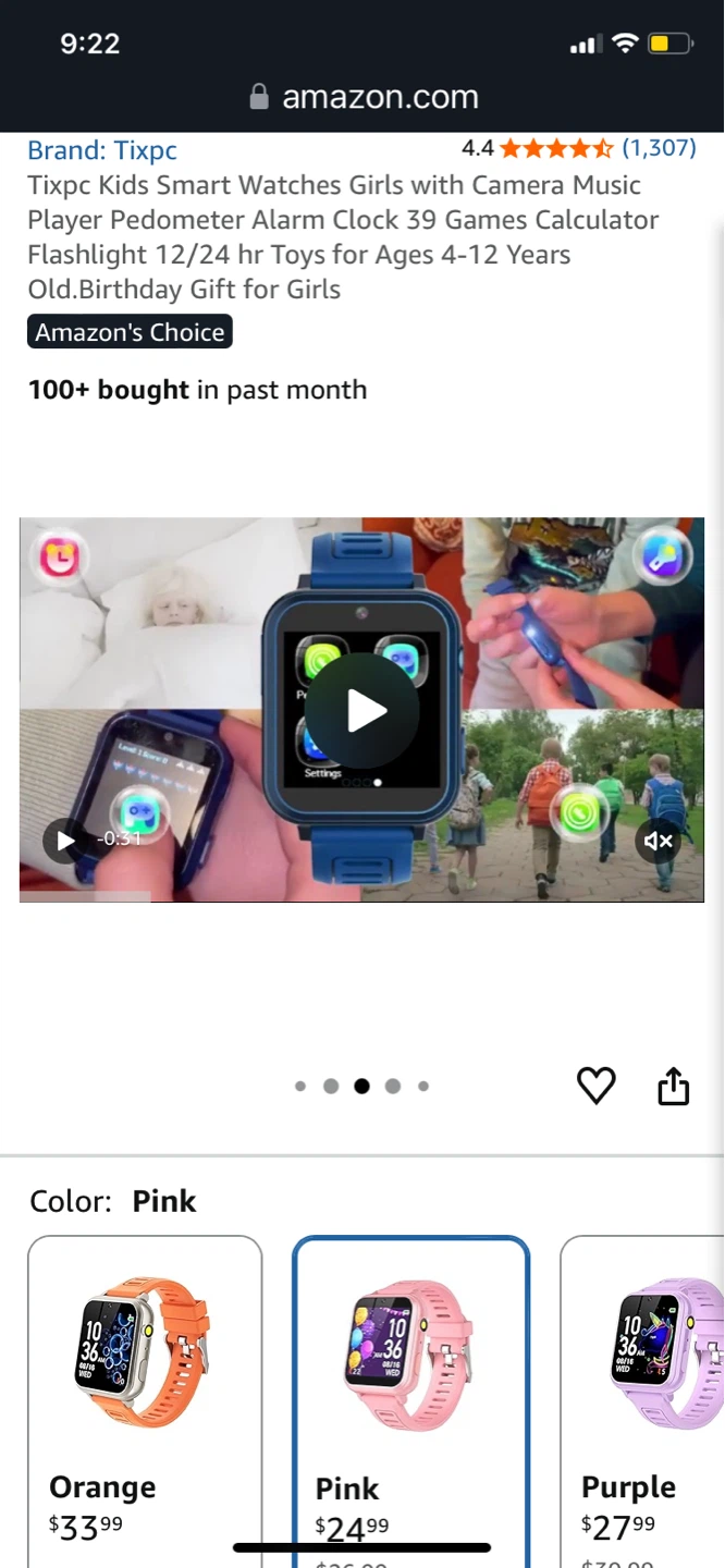 Tixpc Kids Smart Watch - Pink - photo 5