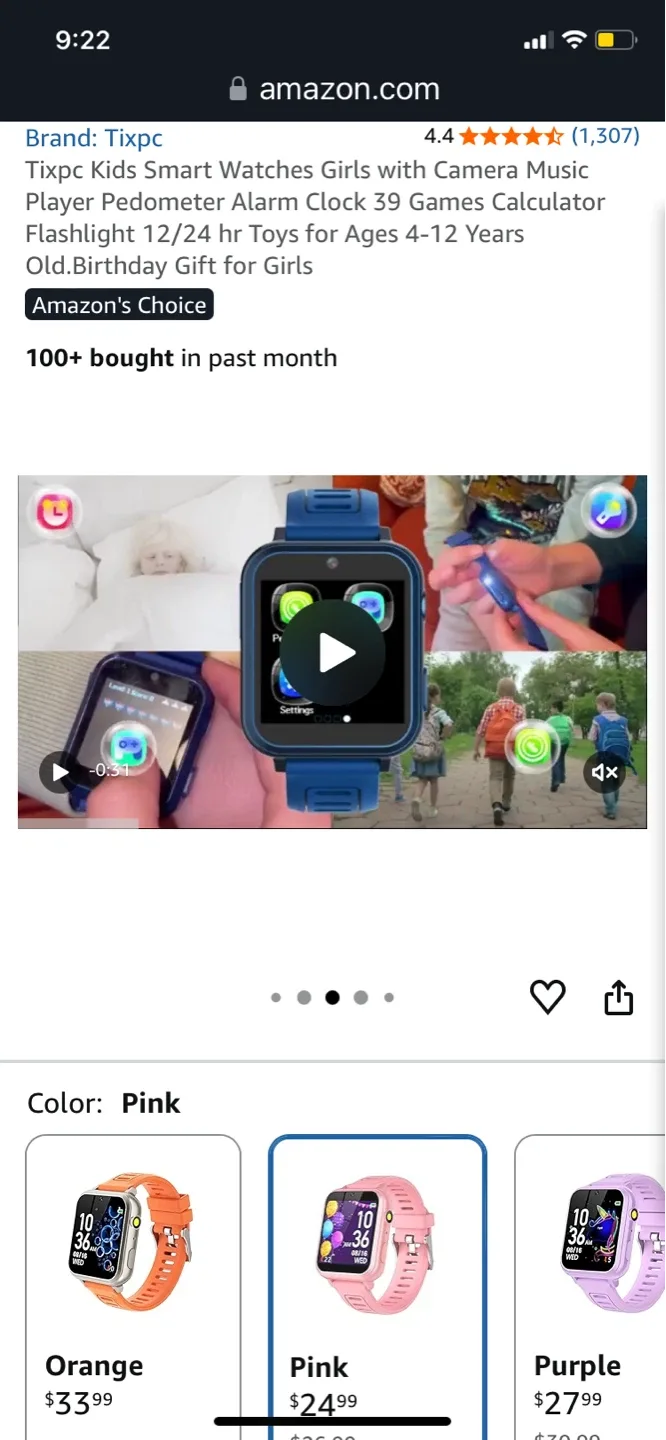 Tixpc Kids Smart Watch - Pink - photo 5