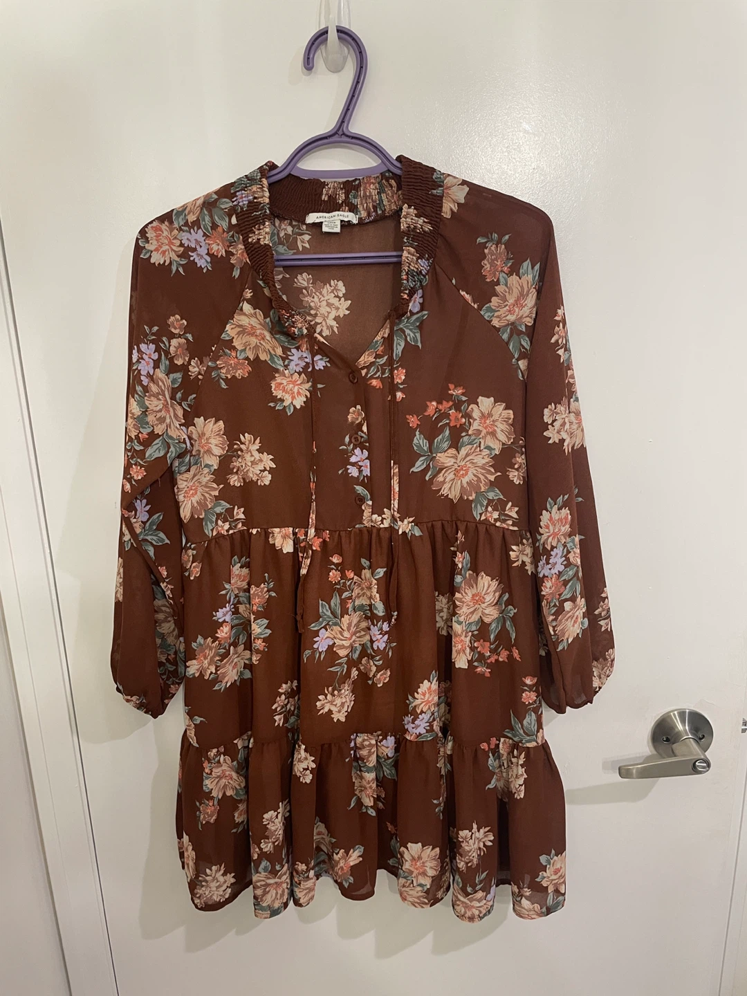 American Eagle Brown Floral Dress