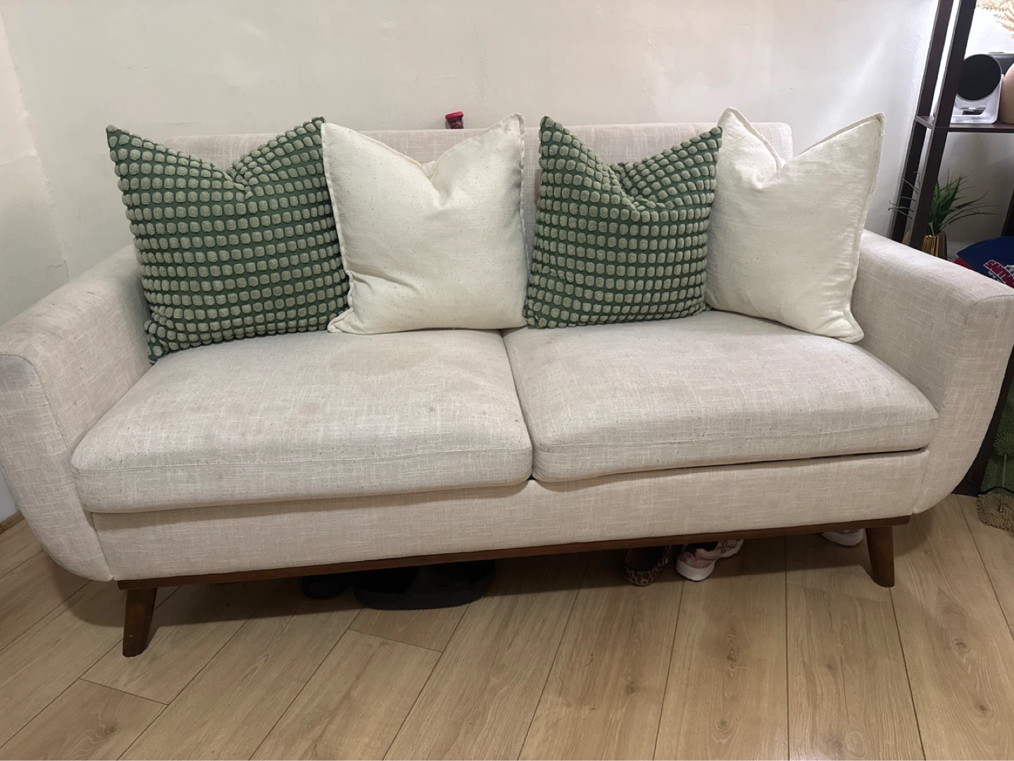 Cream Loveseat Sofa