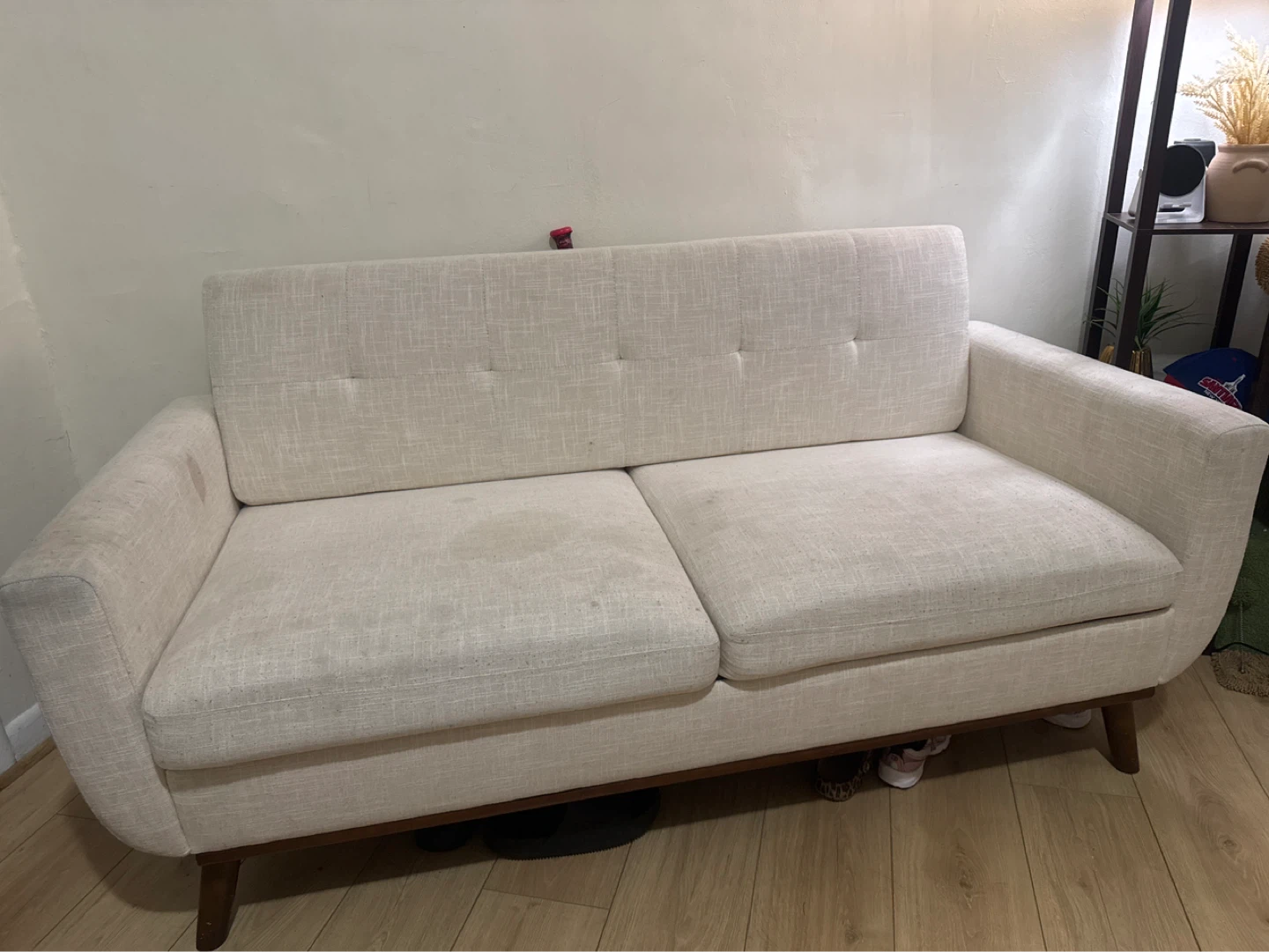 Cream Loveseat Sofa - photo 2