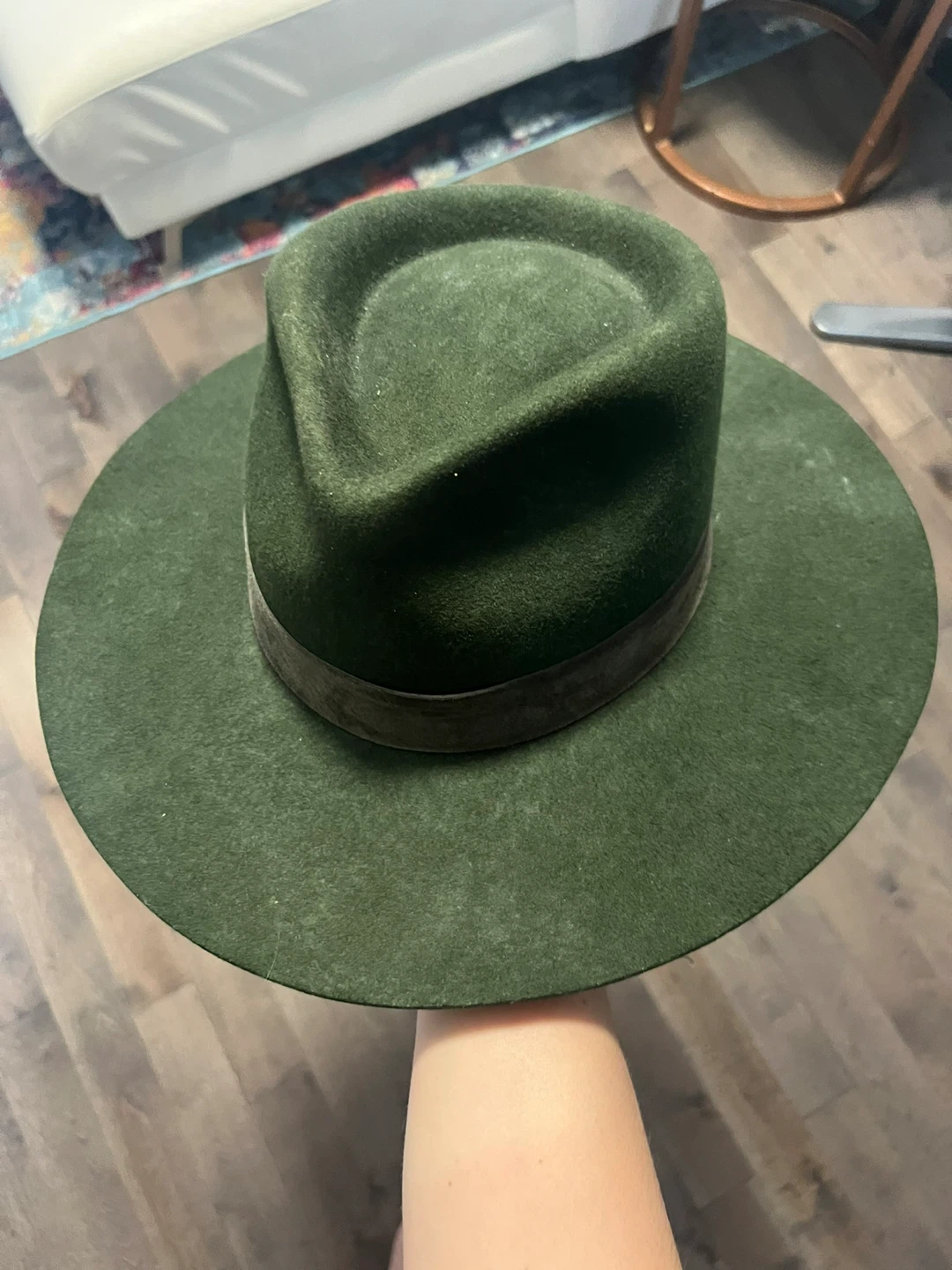 Lack of Color Olive Green Wool Fedora Hat Size XL