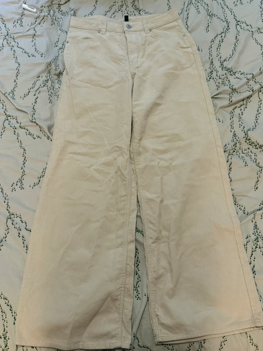 H&M Divided Corduroy Wide-Leg Pants Beige Size 4