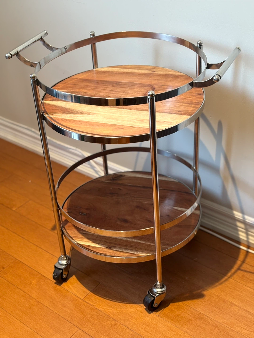 2-Tier Bar Cart with Wooden Tops