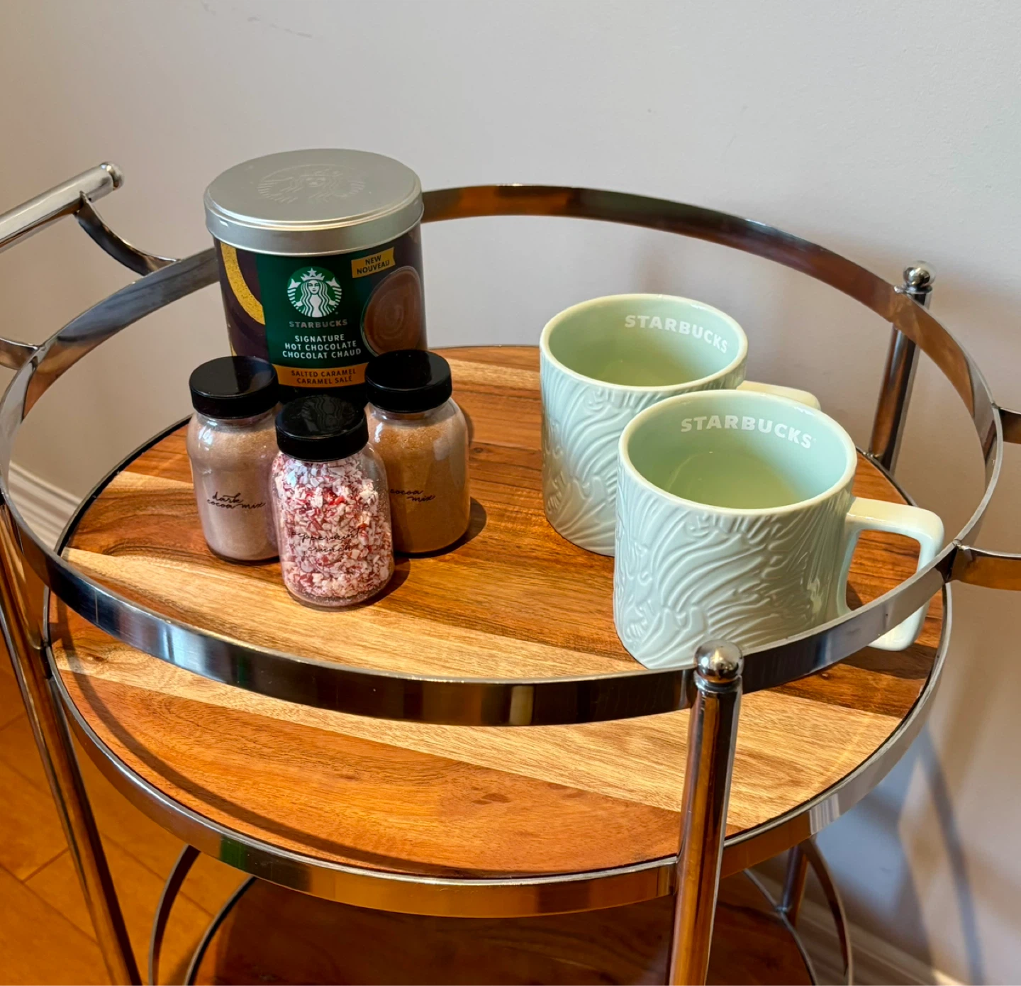 2-Tier Bar Cart with Wooden Tops - photo 2