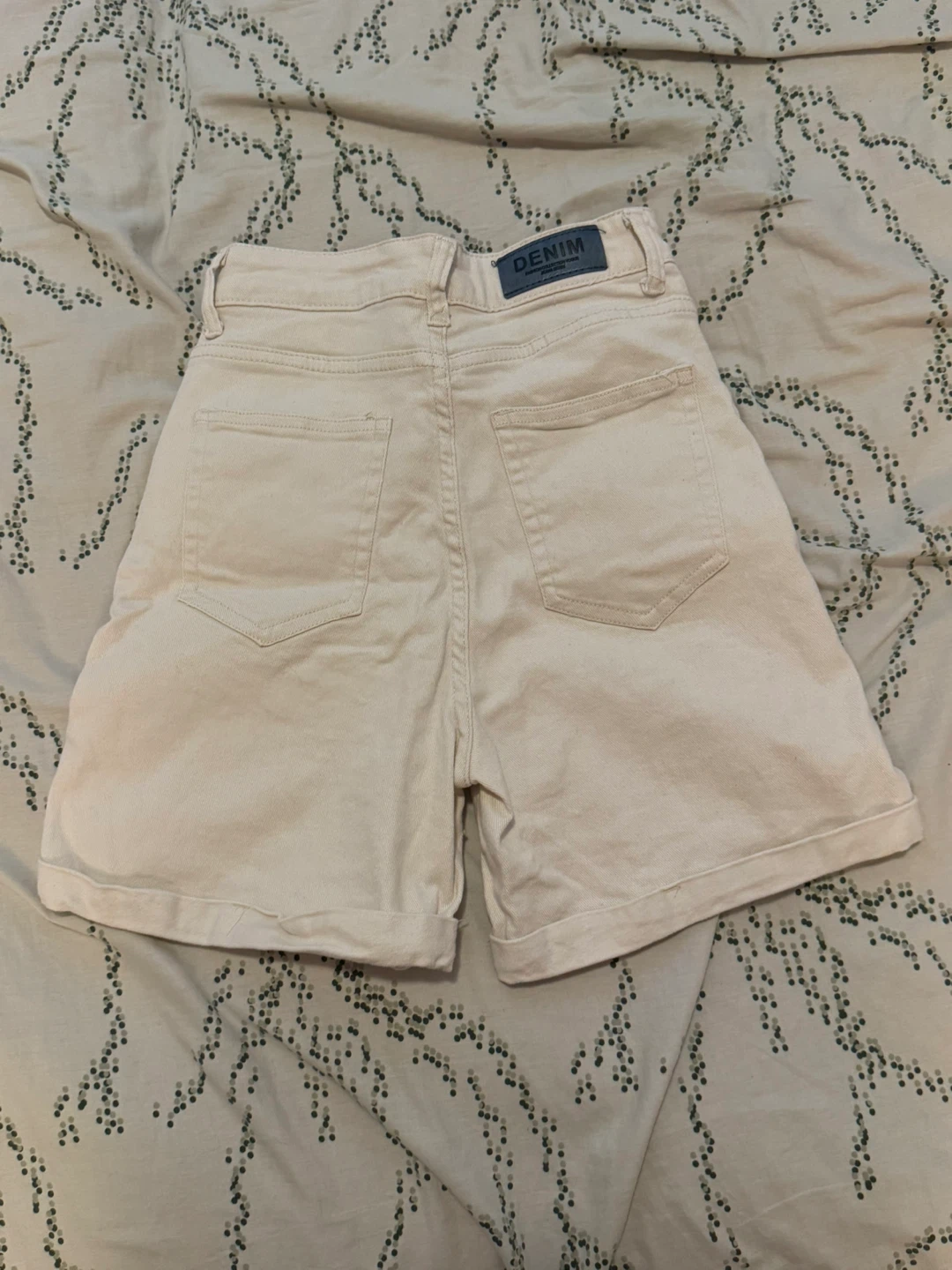 Beige Denim Shorts - photo 2