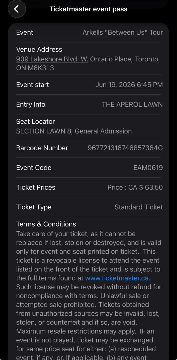 Arkells "Between Us" Tour Ticket - June 19, 2026 - photo 3