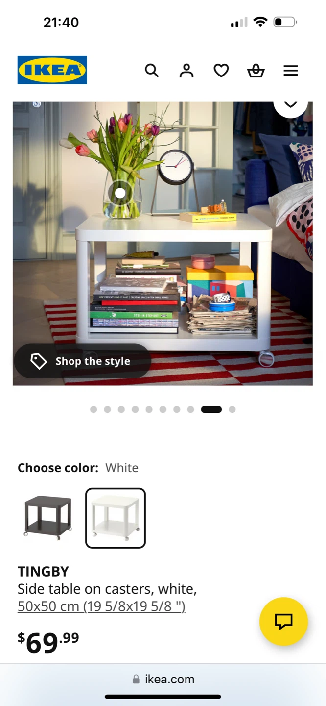 IKEA TINGBY Side Table on Casters - photo 4