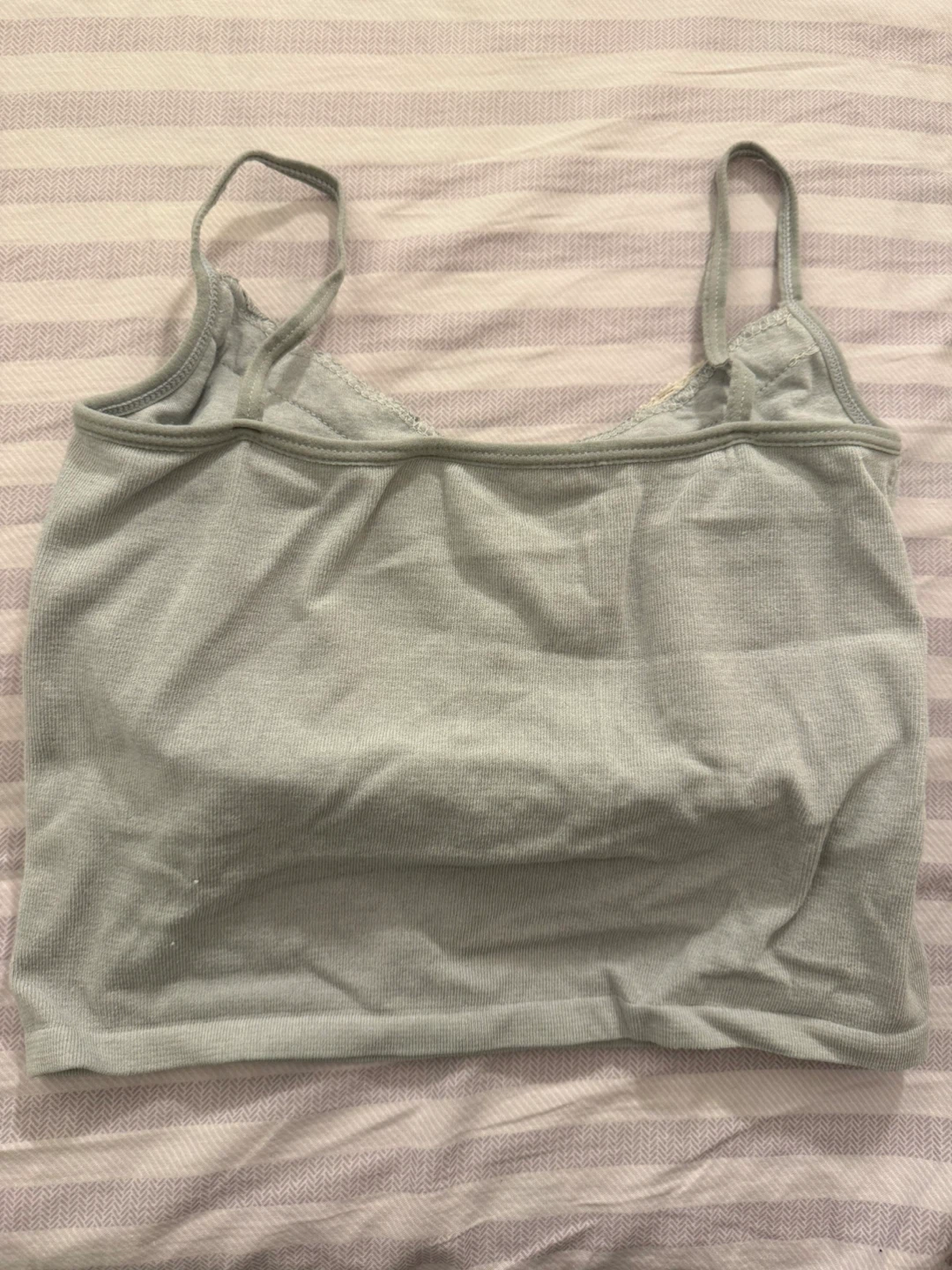 Grey Camisole Top with Lace Trim Built in Bra - Size Small - photo 4