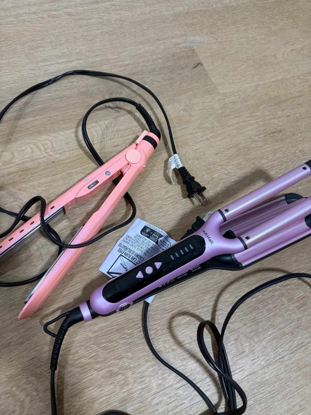 2 Hair Styling Tools: Pink Crimper & Flat Iron - photo 2