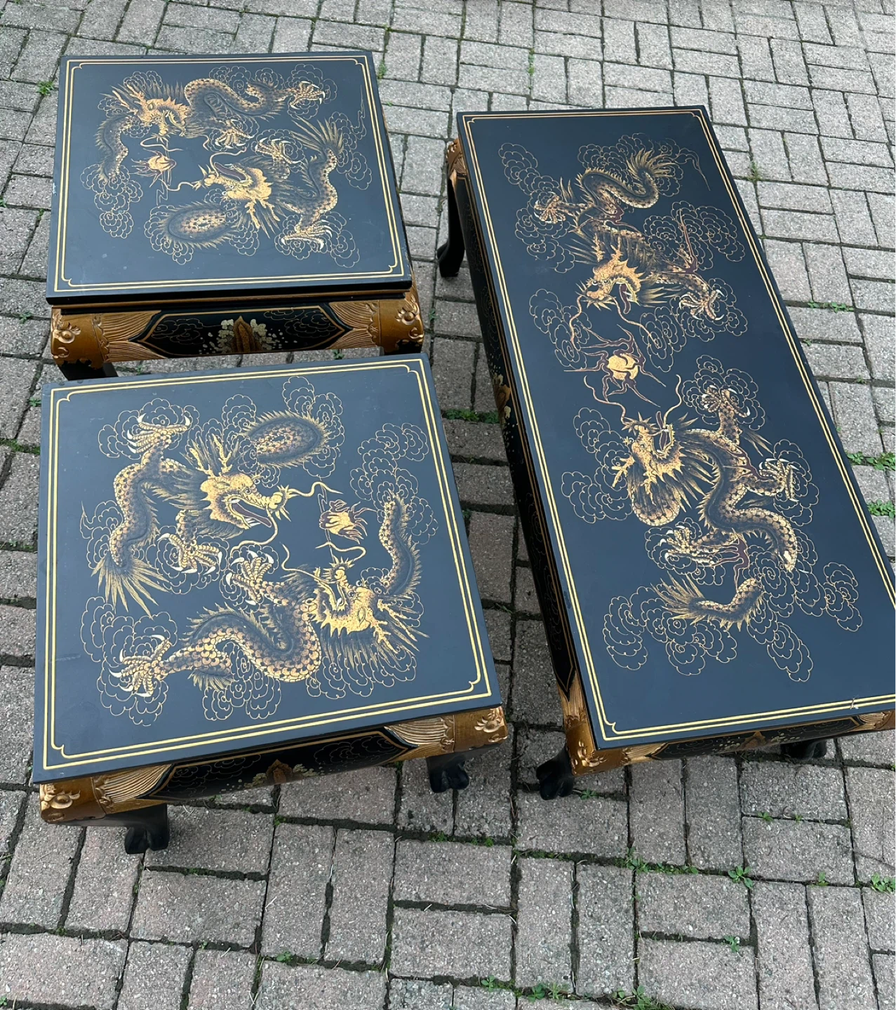 🔥Moving Sale🔥 Dragon Design Coffee and End Table Set - photo 2