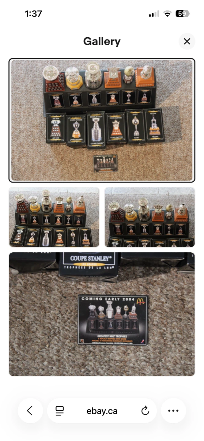 McDonald's Greatest NHL Trophies Set