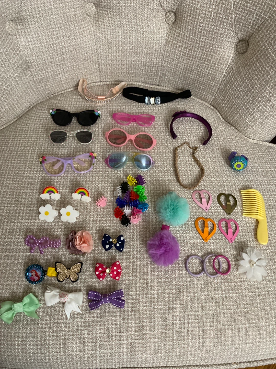 Doll Accessories Lot - Sunglasses, Hair Clips, Bows & More