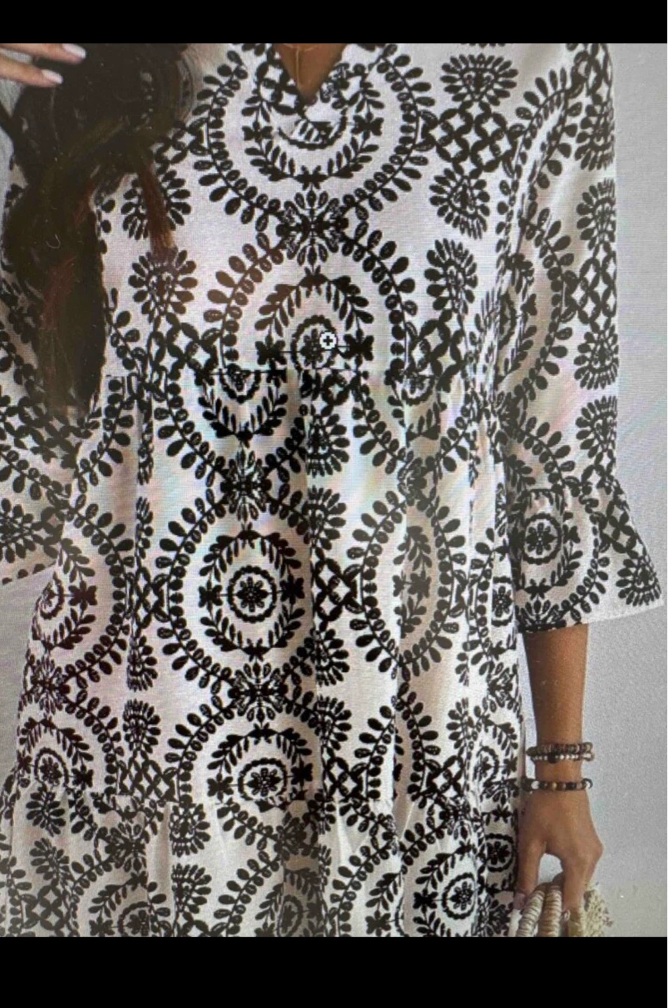 Meryse Black and White Print Dress - photo 3