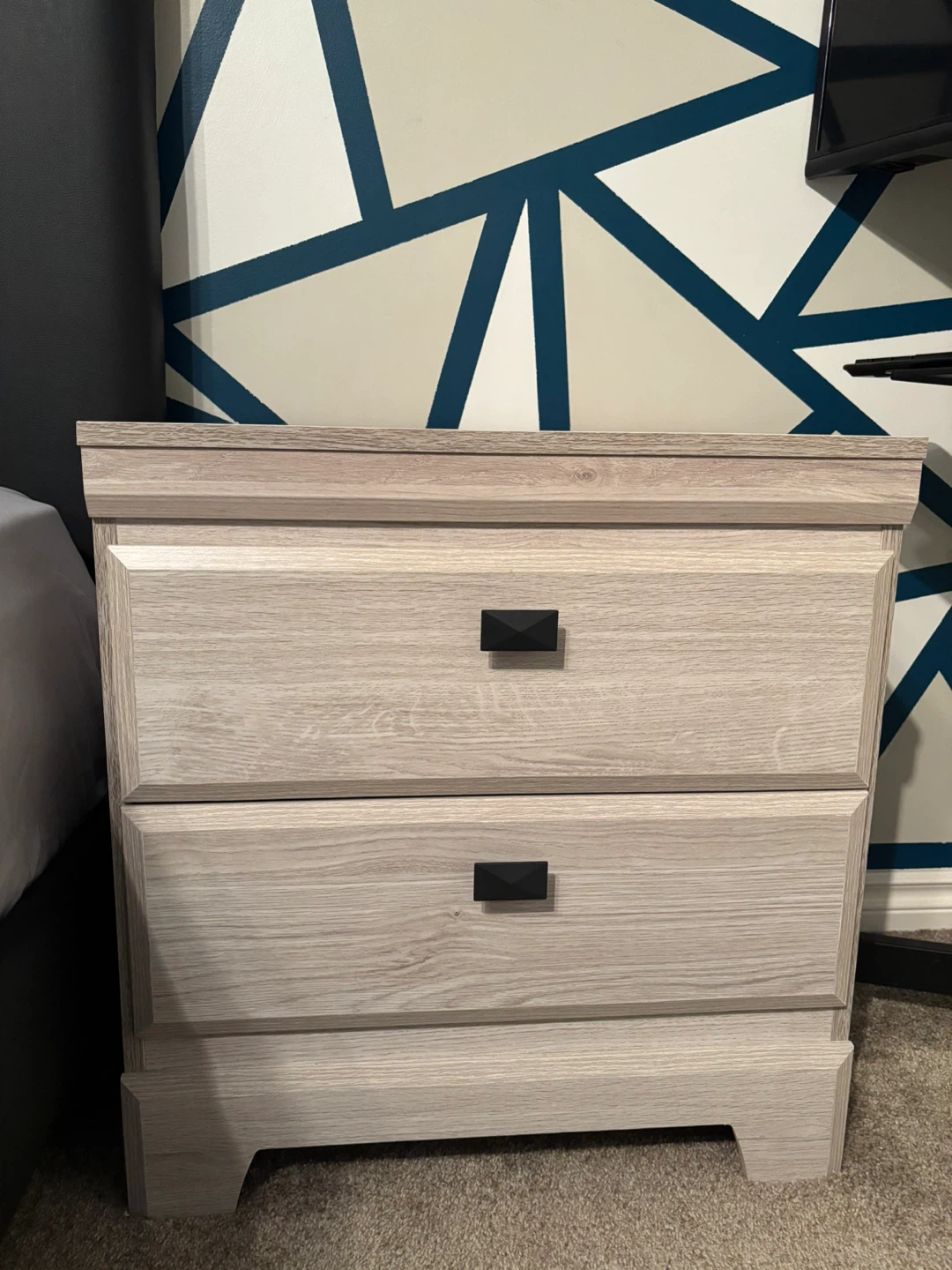 Light Wood 2-Drawer Nightstand
